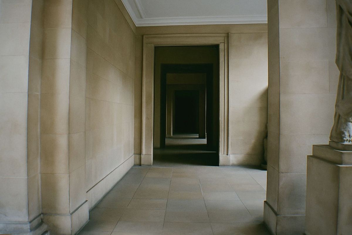 The meridian courtyard at the Royal Observatory with the brass line set into the ground